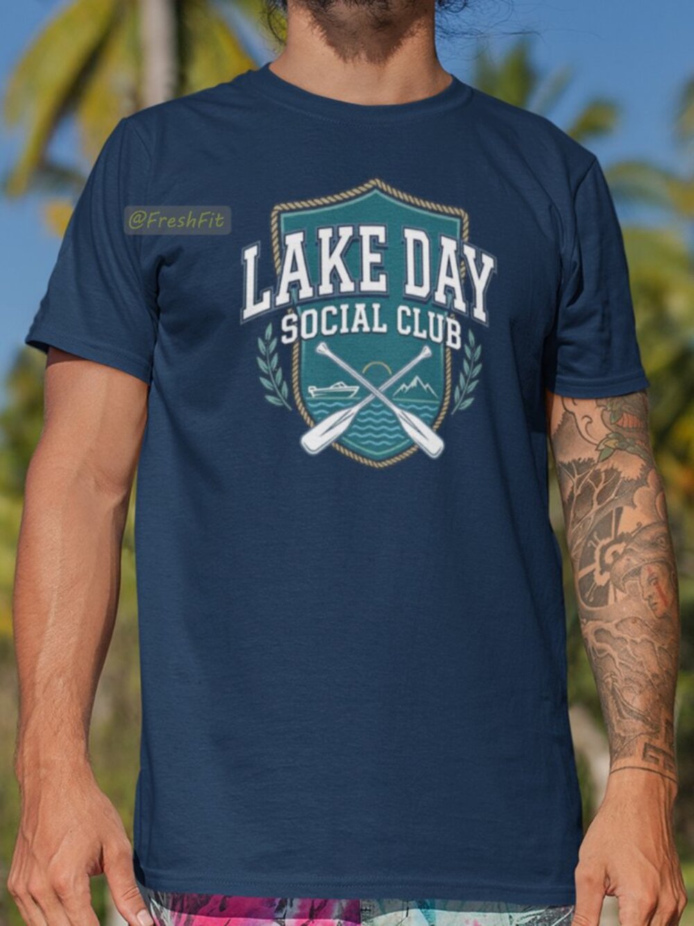 🆕Lake Day Social Club Navy T-Shirt Graphic Tee